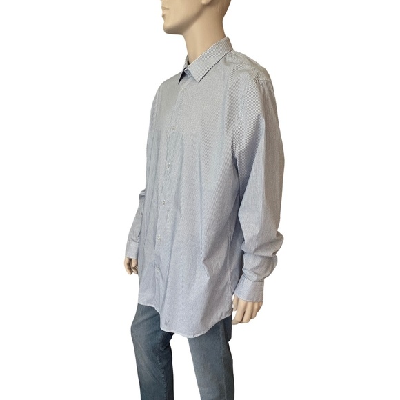 Banana Republic Stripe Dress Shirt Button Front Long Sleeve Cotton XXL Excellent - Picture 6 of 11